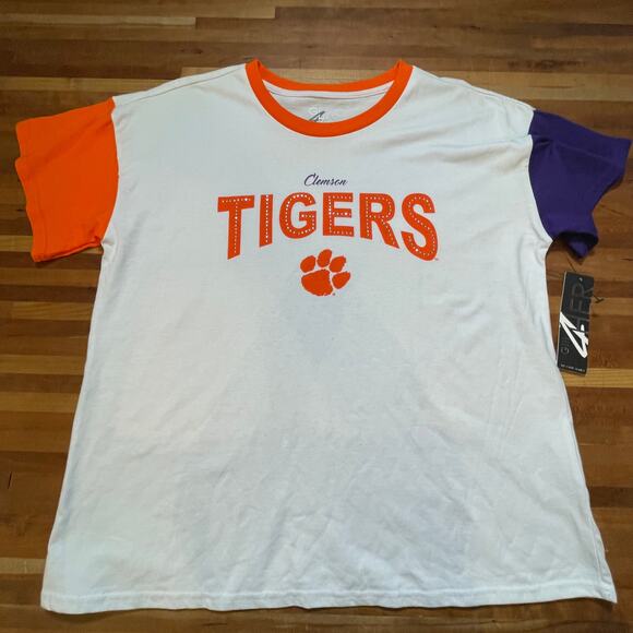 Clemson Tigers Short Sleeve Tee Shirt Size Large White - Picture 1 of 7